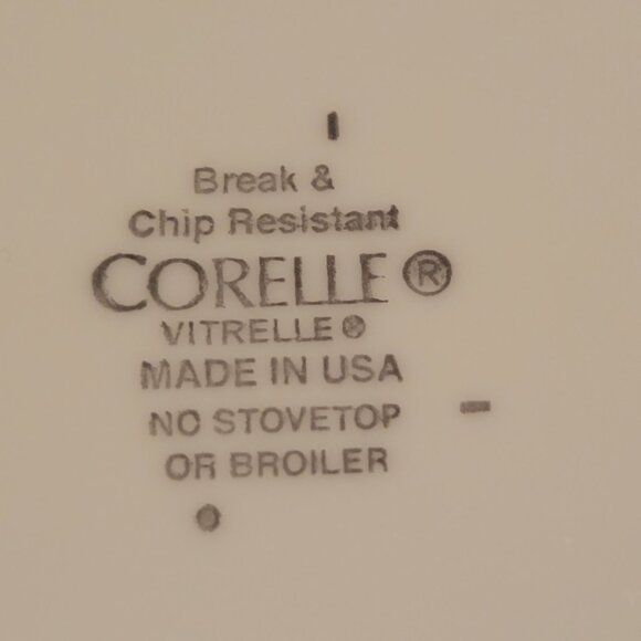 Corelle Set (4) CEREAL Salad BOWL Square White & RED Trim CORNING Vintage 6 1/4" - Picture 11 of 11